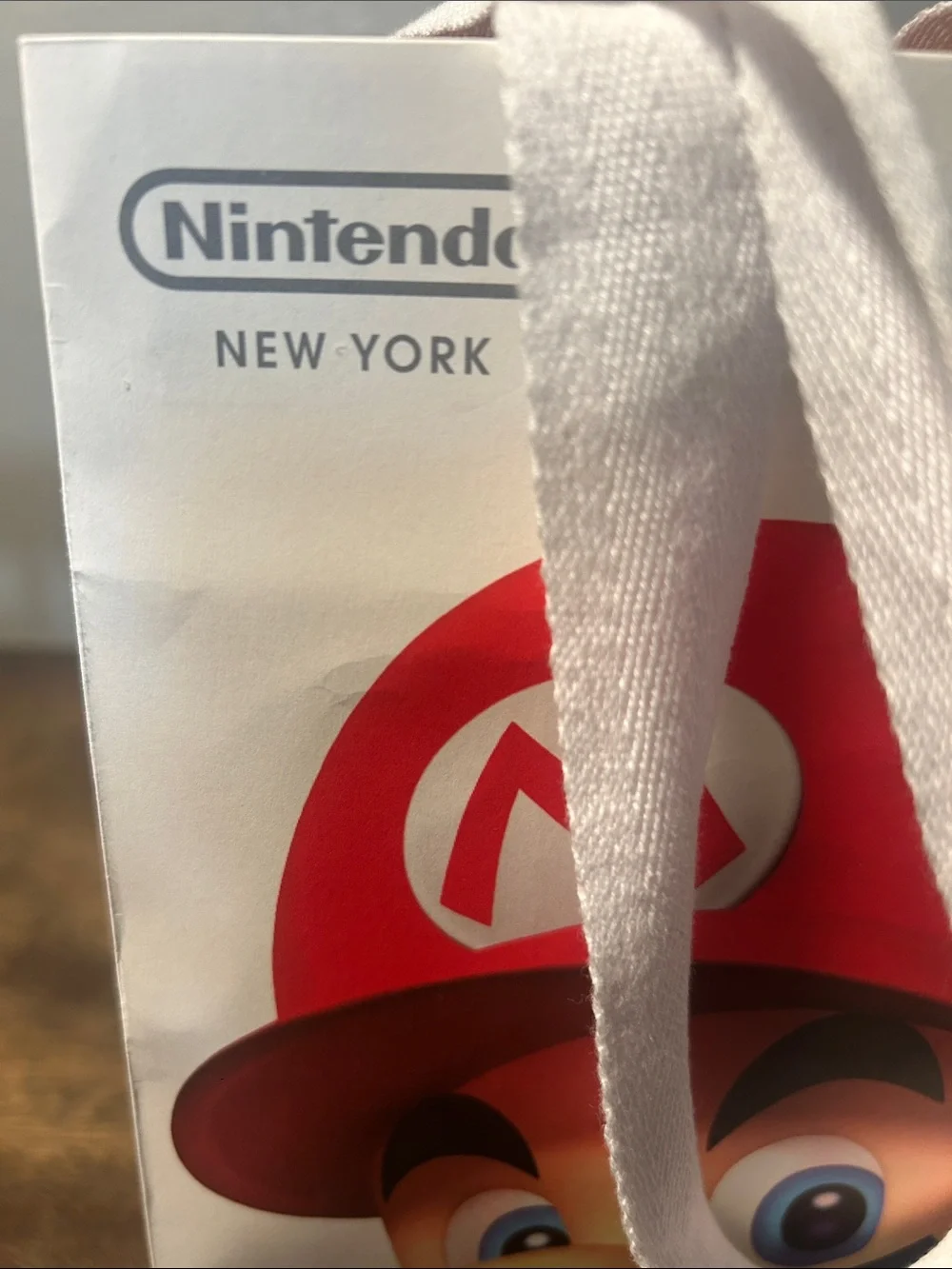 Nintendo Mario Red and White Character paper Gift Bag 7”x11”